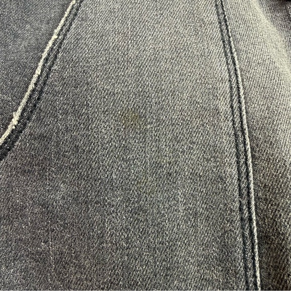 Free People Black Denim Mini Dress overall bibs goth deep pockets Xs - Picture 8 of 9